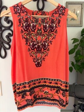 Sweet Wanderer Coral Floral Print Blouse